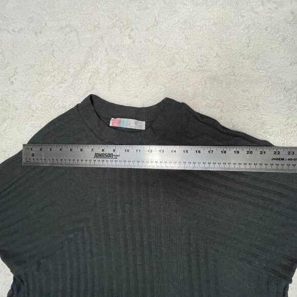 FP Beach Womens Size Large Mock Neck Sweet Rose Tunic Top 3/4 Sleeve Ruffle Gray - Picture 6 of 9